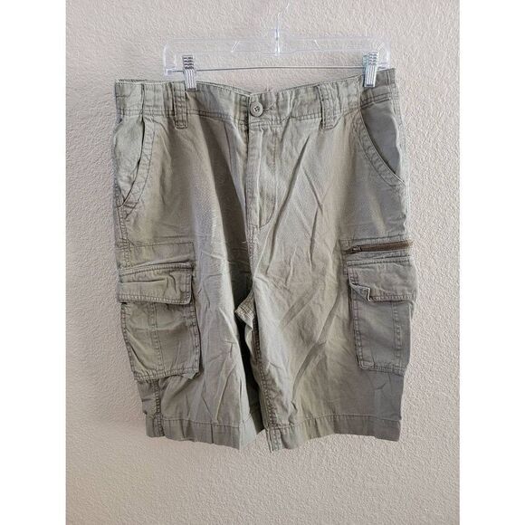 Footlocker Mens Cargo Shorts Multiple Pockets Cotton Gray Size 34 - Picture 1 of 3